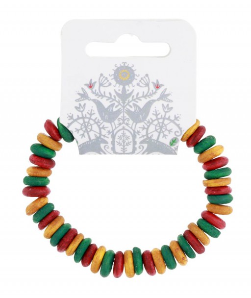 Medinių karoliukų apyrankė su trispalvės spalvomis